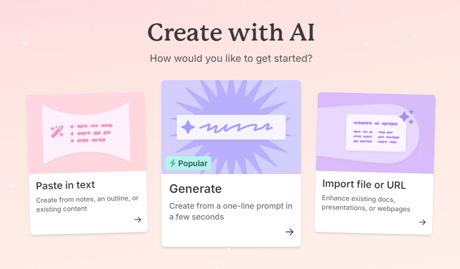 Gamma ai : Create a new AI presentation